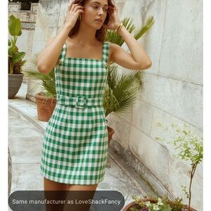 Few Mode / Kourt green gingham mini dress size 2 worn once